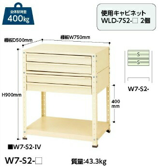 【ポイント10倍】【直送品】 山金工業 ワゴン W7-S2-IV 【大型】｜道具屋さん店 48,774円