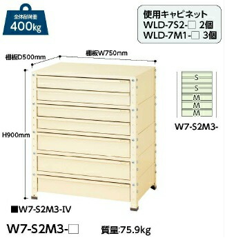 【ポイント5倍】【直送品】 山金工業 ワゴン W7-S2M3-IV 【大型】 71,995円