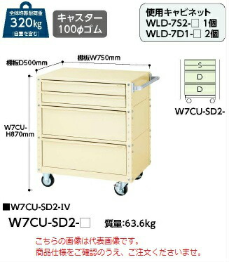 【ポイント5倍】【直送品】 山金工業 スペシャルワゴン W7CU-SD2-G 【大型】｜道具屋さん店 58,867円