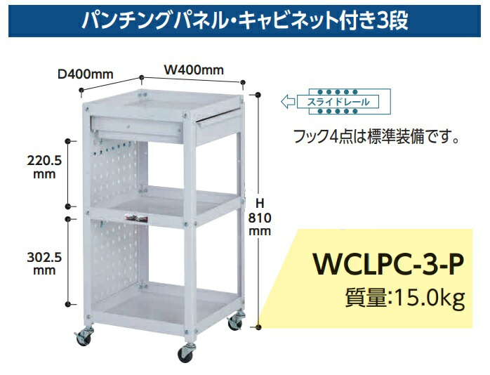 【ポイント10倍】【直送品】 山金工業 コンビニワゴン WCLPC-3-P 【大型】