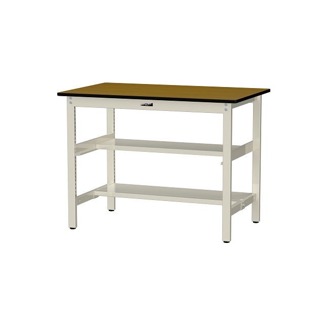 【直送品】 山金工業 ワークテーブル500シリーズ 固定式 中間+足元半面棚板付 SJMH-1275TS1-MI 【大型】