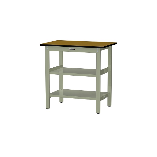【直送品】 山金工業 ワークテーブル500シリーズ 固定式 中間+足元半面棚板付 SJMH-960TTS2-MG 【大型】|道具屋さん店