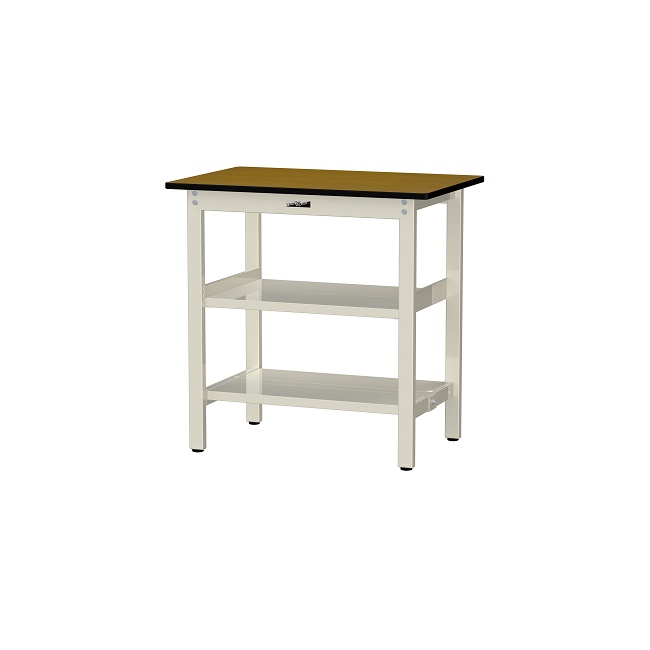 【直送品】 山金工業 ワークテーブル500シリーズ 固定式 中間+足元半面棚板付 SJMH-960TTS2-MI 【大型】|道具屋さん店