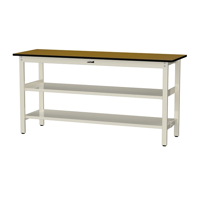 【直送品】 山金工業 ワークテーブル500シリーズ 固定式 中間+足元半面棚板付 SJMH-1860TTS2-MI 【大型】