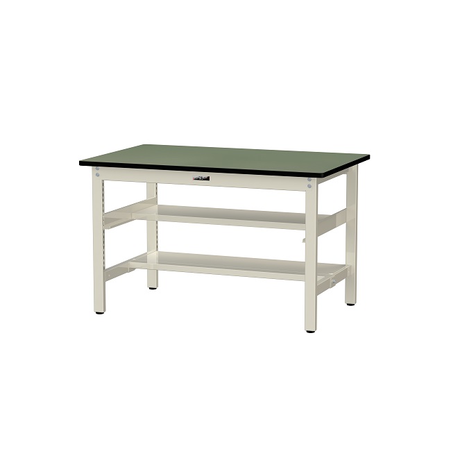 【直送品】 山金工業 ワークテーブル500シリーズ 固定式 中間+足元半面棚板付 SJR-1275TS1-GI 【大型】