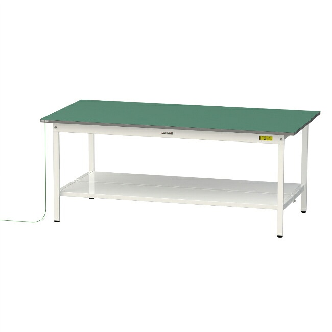 【ポイント5倍】【直送品】 山金工業 ワークテーブル150シリーズ 導電性ゴムマット貼りタイプ 固定式 全面棚板付 SUPE-1890TT-WW 【大型】 49,434円