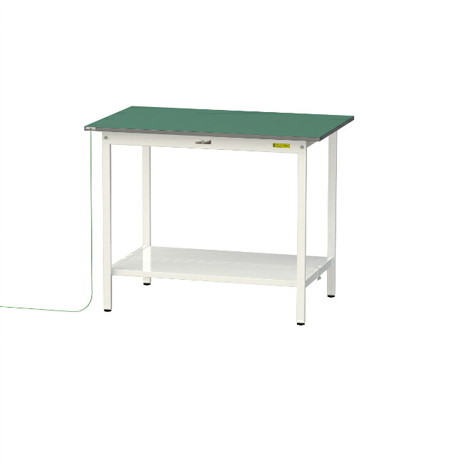 【ポイント10倍】【直送品】 山金工業 ワークテーブル150シリーズ 導電性ゴムマット貼りタイプ 固定式 全面棚板付 SUPEH-1275TT-WW 【大型】|道具屋さん店
