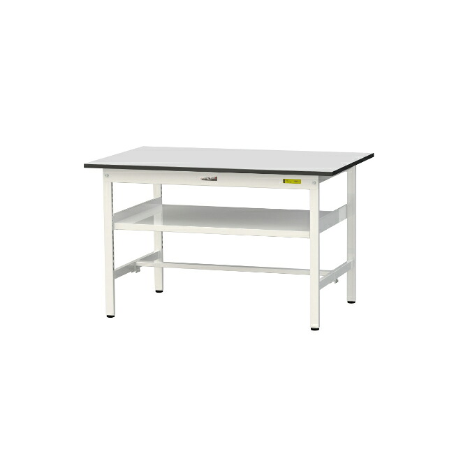 【直送品】 山金工業 ワークテーブル150シリーズ 固定式 中間棚板付 RoHS2指令対応 塩ビシート天板 SUR-1275F-GYW 【大型】|道具屋さん店