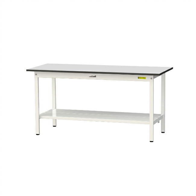 【ポイント10倍】【直送品】 山金工業 ワークテーブル150シリーズ 固定式 全面棚板付 RoHS2指令対応 塩ビシート天板 SUR-1560TT-GYW 【大型】