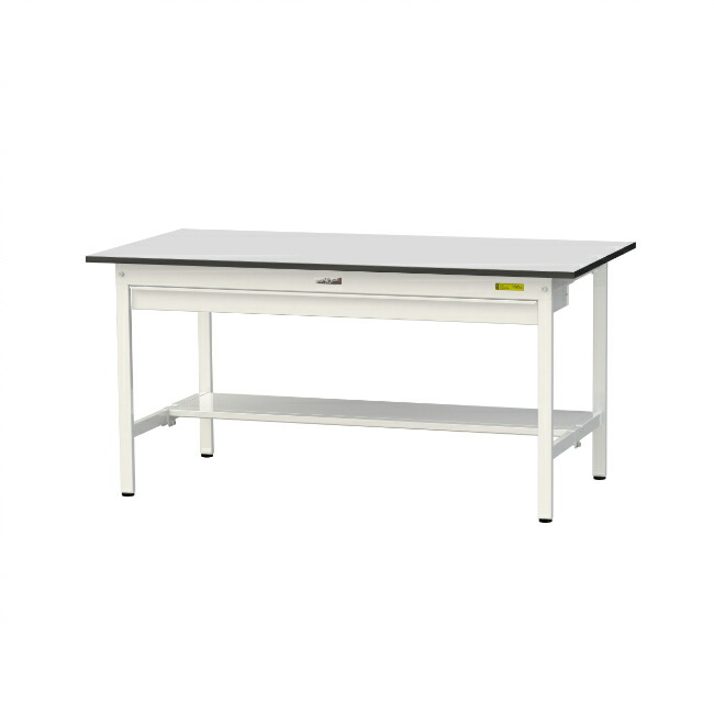 【ポイント10倍】【直送品】 山金工業 ワークテーブル150シリーズ 固定式 ワイド引出し付 半面棚板付 RoHS2指令対応 塩ビシート天板 SUR-1575WT-GYW 【大型】 48,642円