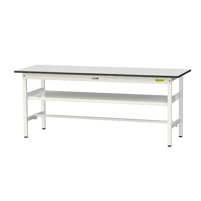 【ポイント5倍】【直送品】 山金工業 ワークテーブル150シリーズ 固定式 中間棚板付 RoHS2指令対応 塩ビシート天板 SUR-1860F-GYW 【大型】 39,325円