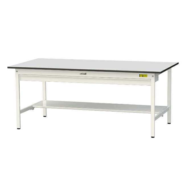 【直送品】 山金工業 ワークテーブル150シリーズ 固定式 ワイド引出し付 半面棚板付 RoHS2指令対応 塩ビシート天板 SUR-1890WT-GYW 【大型】