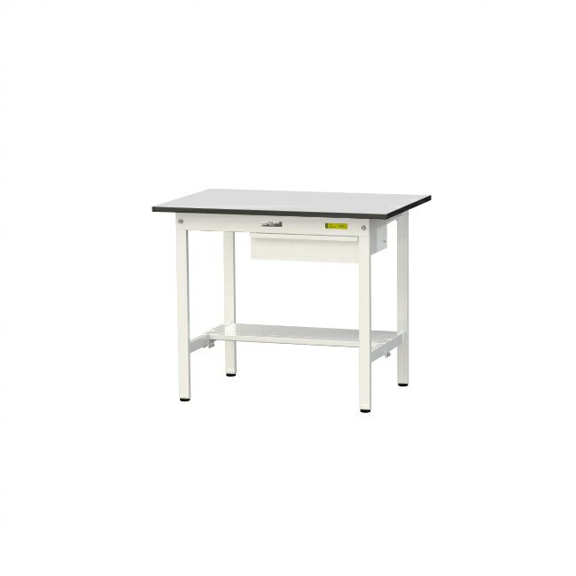 【直送品】 山金工業 ワークテーブル150シリーズ 固定式 キャビネット付 半面棚板付 RoHS2指令対応 塩ビシート天板 SUR-960UT-GYW 【大型】 29,385円