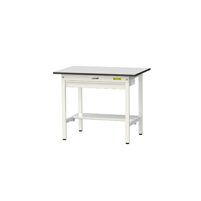 【ポイント10倍】【直送品】 山金工業 ワークテーブル150シリーズ 固定式 ワイド引出し付 半面棚板付 RoHS2指令対応 塩ビシート天板 SUR-960WT-GYW 【大型】|道具屋さん店
