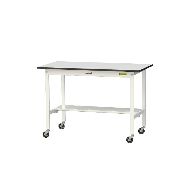 【ポイント5倍】【直送品】 山金工業 ワークテーブル150シリーズ 移動式 半面棚板付 RoHS2指令対応 塩ビシート天板 SURC-1260T-GYW 【大型】|道具屋さん店