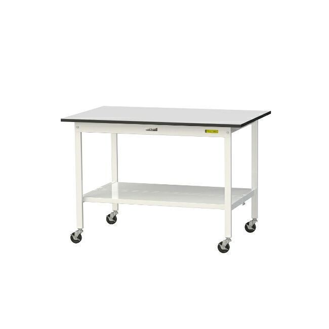 【ポイント5倍】【直送品】 山金工業 ワークテーブル150シリーズ 移動式 全面棚板付 RoHS2指令対応 塩ビシート天板 SURC-1275TT-GYW 【大型】