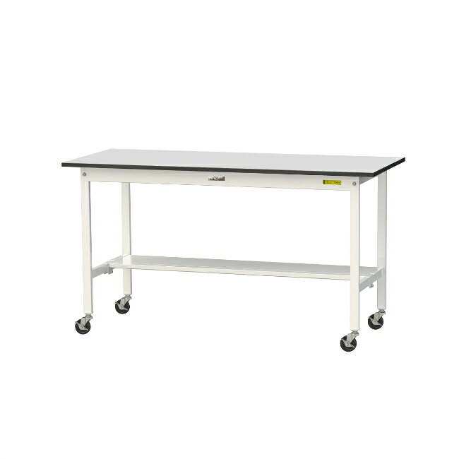 【ポイント10倍】【直送品】 山金工業 ワークテーブル150シリーズ 移動式 半面棚板付 RoHS2指令対応 塩ビシート天板 SURC-1560T-GYW 【大型】