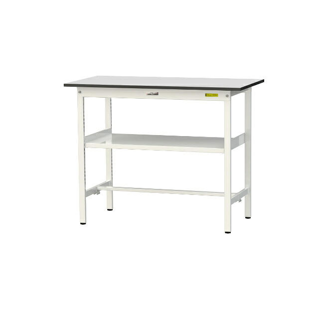 【ポイント10倍】【直送品】 山金工業 ワークテーブル150シリーズ 固定式 中間棚板付 RoHS2指令対応 塩ビシート天板 SURH-1260F-GYW 【大型】｜道具屋さん店