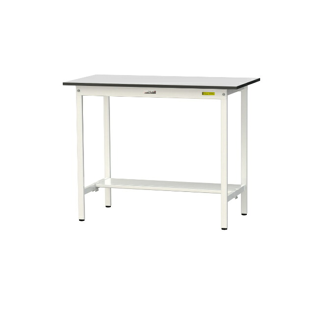 【直送品】 山金工業 ワークテーブル150シリーズ 固定式 半面棚板付 RoHS2指令対応 塩ビシート天板 SURH-1260T-GYW 【大型】｜道具屋さん店