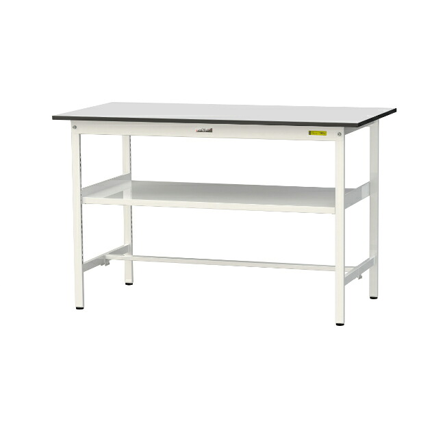 【ポイント10倍】【直送品】 山金工業 ワークテーブル150シリーズ 固定式 中間棚板付 RoHS2指令対応 塩ビシート天板 SURH-1575F-GYW 【大型】