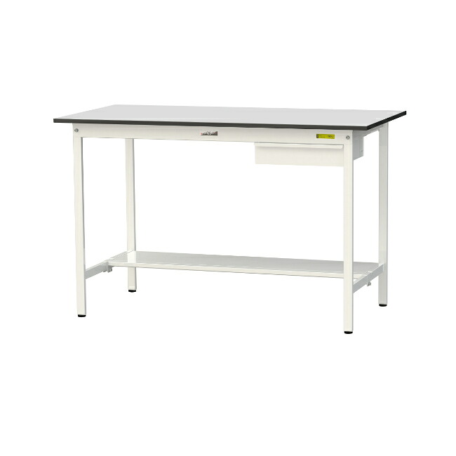 【ポイント10倍】【直送品】 山金工業 ワークテーブル150シリーズ 固定式 キャビネット付 半面棚板付 RoHS2指令対応 塩ビシート天板 SURH-1575UT-GYW 【大型】|道具屋さん店