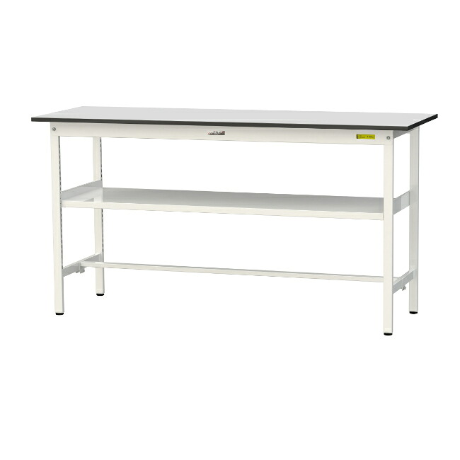 【直送品】 山金工業 ワークテーブル150シリーズ 固定式 中間棚板付 RoHS2指令対応 塩ビシート天板 SURH-1860F-GYW 【大型】 36,322円