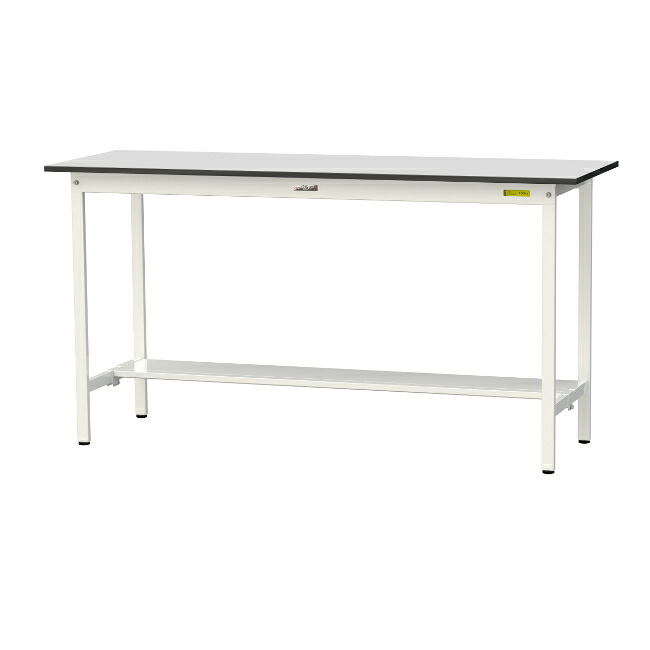 【ポイント10倍】【直送品】 山金工業 ワークテーブル150シリーズ 固定式 半面棚板付 RoHS2指令対応 塩ビシート天板 SURH-1860T-GYW 【大型】