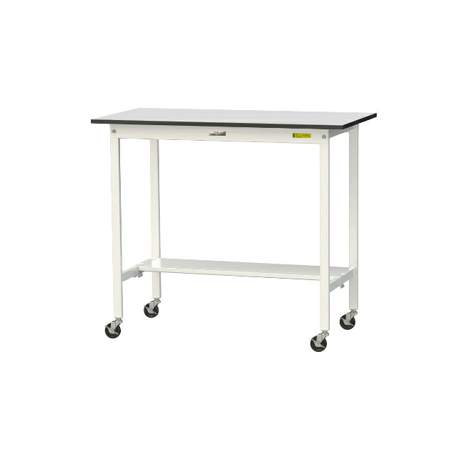 【直送品】 山金工業 ワークテーブル150シリーズ 移動式 半面棚板付 RoHS2指令対応 塩ビシート天板 SURHC-1260T-GYW 【大型】