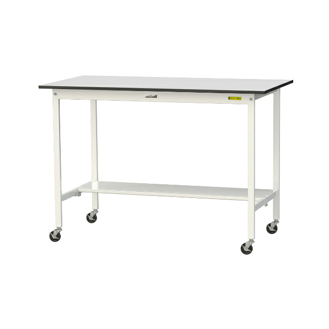 【直送品】 山金工業 ワークテーブル150シリーズ 移動式 半面棚板付 RoHS2指令対応 塩ビシート天板 SURHC-1575T-GYW 【大型】