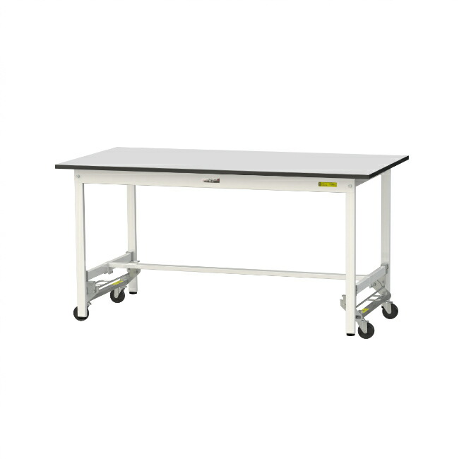 【直送品】 山金工業 ワークテーブル150シリーズ ワンタッチ移動タイプ RoHS2指令対応 塩ビシート天板 SURU-1575-GYW 【大型】