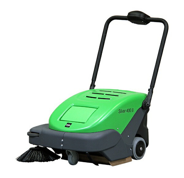 【尖んがり5倍】【直送品】 蔵王産業 スイーパー(手押し) しろがね色 400-II 【大型】