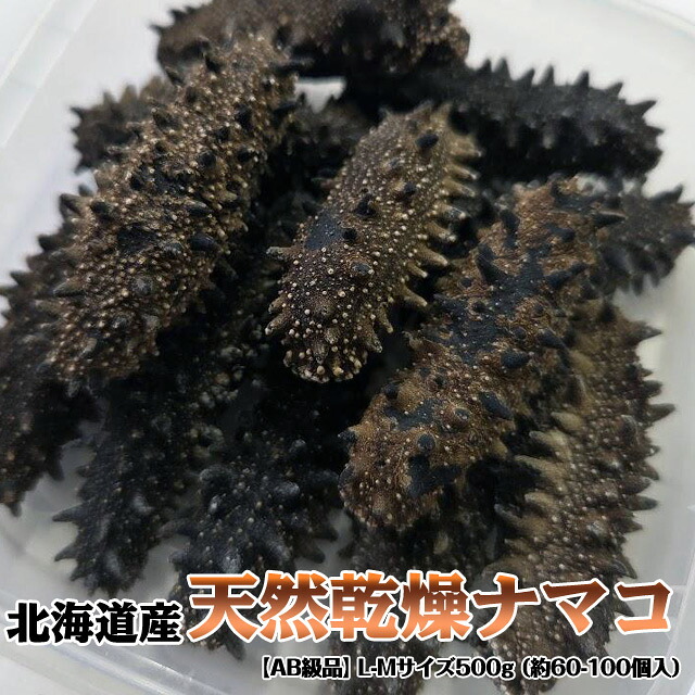 北海道産 天然乾燥ナマコ【AB級品】L-Mサイズ500g（約60-100個入）実りある贅沢を！ 送料無料※沖縄は送料別途加算 花見 GW 新生活