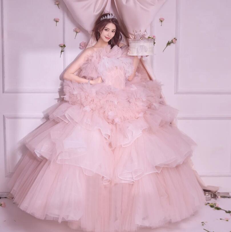 結婚式ドレス ワンピース カラードレス 成人式ドレス ロング丈ワンピース 花嫁ドレス 高級感 お姫様 送料無料 ウェディングドレス 可愛い 前撮りドレス 後撮り きれいめ 撮影 フォトウェディング 二次会ドレス 披露宴 パーティードレス コンサート オフショルダー 宴会ドレス｜DOUX ＆ FLEURETTE