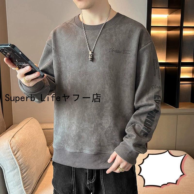 メンズトレーナー トップス 秋服 秋物 きれいめトレーナー ロゴ クルーネック 秋冬 新作