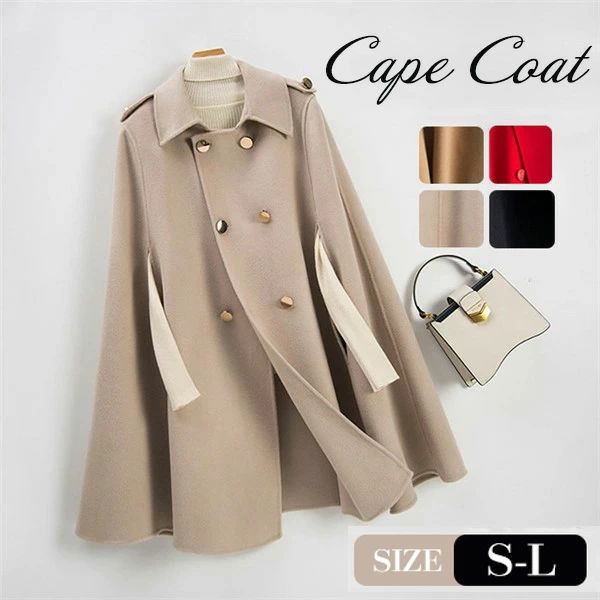 楽天市場】ケープ コート マントコート ウール混ケ ポンチョ コート