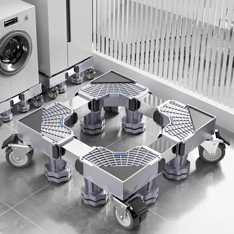 頑丈 ステンレス棚 ランドリーラック | 洗濯機ラック通販川口工器 頑丈なステンレススチール製エアコン＆洗濯機ベーススタンド 60x60x30cm 調節可能なフロアシェルフ ガレージ キッチン 倉庫