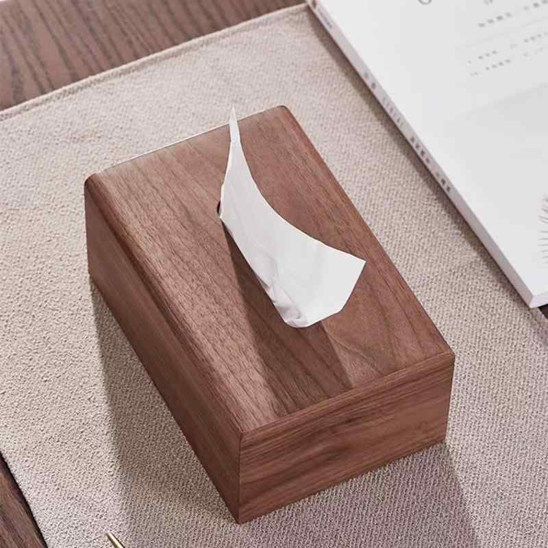 ティッシュケース ティッシュボックス 収納ケース ウォールナット 木製 木目調 円形 レトロ 北欧風 和モダン おしゃれ 卓上収納 リビング ダイニング 自宅用 多機能