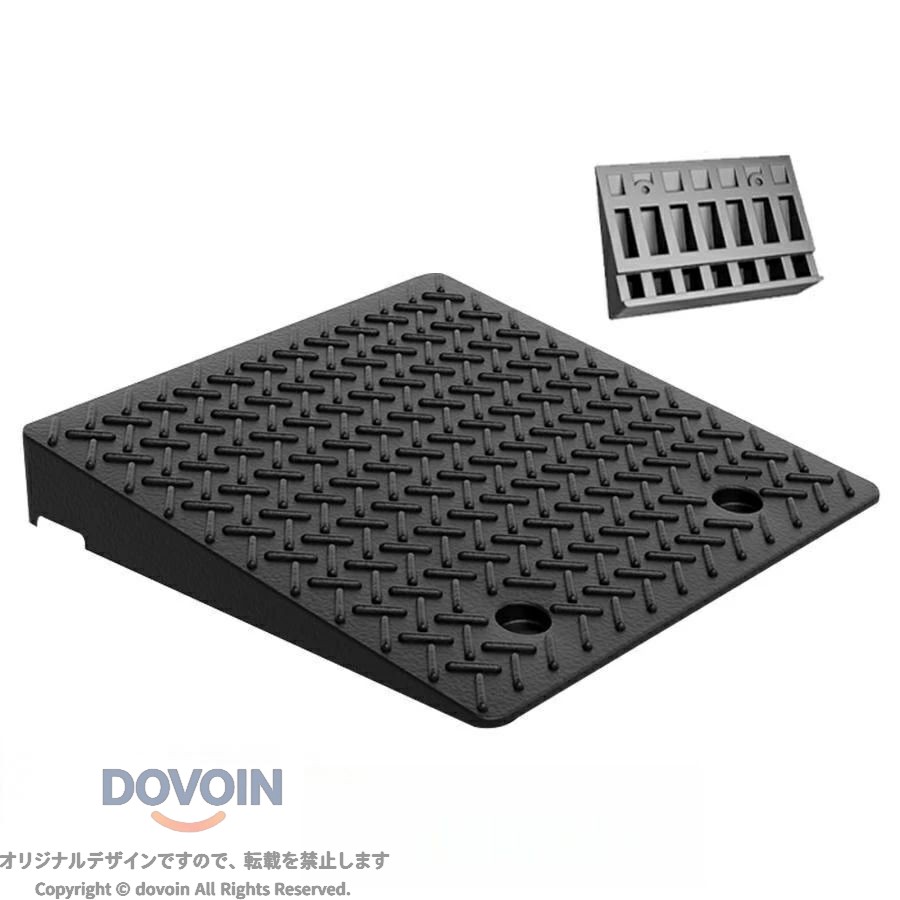 駐車場 段差プレート 幅50cm ゴム製 段差解消スロープ 5cm 8cm 10cm 12cm 15cm 18cm 20cm カースロープ 段差 車庫 バイク スロープ 階段 滑り止め 車椅子 乗り上げ台 室内｜dovoin店