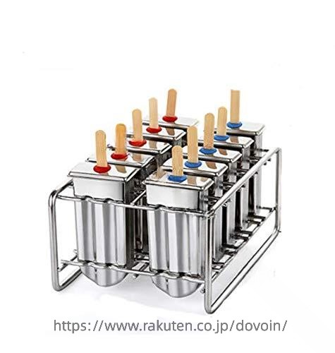 製氷皿 蓋付き添い人 ステンレス鋼製 アイスポップモールド DIY アイスキャンディー型 10個取 製氷器 製菓御先棒 身寄り用 手作り 内燃機関 用