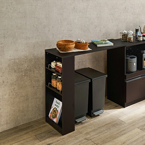 ＼4/20 当店最大P5倍※要エントリー／【代引不可】カウンター専用オプションテーブル 専用拡張テーブル 幅104cm 萩原 ダークブラウン VOC-7152DBR 【メーカー直送】【北海道・沖縄・離島不可】【KK9N0D18P】