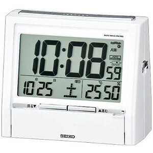 お取り寄せ SEIKO セイコー 声音電磁波目ざまし時計時辰儀 TALK LINER 御饒舌ラインドライブ DA206W 白パールペンキ塗り  セイコー置き時計/電磁波めざまし時辰儀/電磁波目ざまし時計時辰儀/電磁波目ざまし時計時辰儀/温湿時辰儀【北海道・沖縄・離島送りとどける不可】【KK9N0D