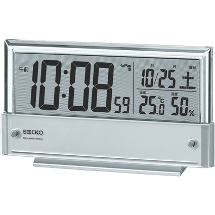 SQ773S デジタル電波置時計 SEIKO セイコー 置き時計 電波時計 電波置き時計 電波置時計 おき時計 卓上時計 卓上電波時計 テーブルクロック デスククロック
