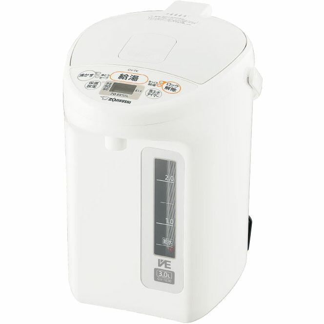 ZOJIRUSHI 象印 優湯生(ゆうとうせい) マイコン沸とうVE電気まほうびん ホワイト 3.0L CV-TE30-WA【北海道・沖縄・離島配送不可】【KK9N0D18P】
