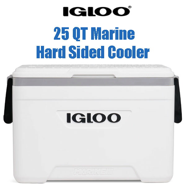 【在庫有り】Igloo 25 QT Marine Hard Sided Cooler White イグルー マリン ハードサイドクーラー ホワイト クーラーボックス 保冷 水抜栓 簡単お手入れ 持ち運びに便利 最大36缶収納可能 約23.7L ハード 氷保持力 断熱 白 おしゃれ ドレンプラグ グリップハンドル 多機能 11,235円