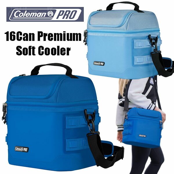 ★最短14日でお届け★ Coleman Pro 16-Can Premium Soft Cooler コールマン 16缶 プレミアム ソフト クーラー ランチボックス 保冷ボックス クーラーボックス クーラーバッグ アイスボックス 断熱蓋 30時間保冷 プロ 頑丈 強化ベース  抗菌ライナー ショルダーストラップ 鞄