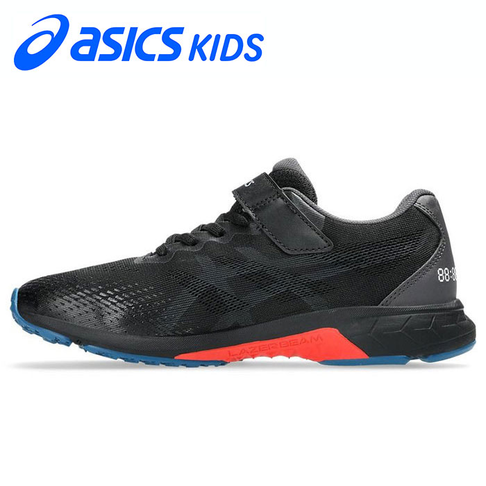 ★ゴムヒモ＋1本ベルト★【 アシックス asics 】【 シューズ 靴 】 アシックス商事 ジュニア シューズ LAZERBEAM レーザービーム 子供 男の子 スニーカー ランニングシューズ 運動靴 運動会 アシックス 1154A195 (001) ブラック/オレンジ [250406][amz]