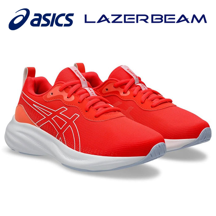 ★シンプル＆動きやすい★【 アシックス asics 】【 シューズ 靴 】 アシックス商事 ジュニア シューズ レーザービーム MO 男子 子ども 小学生 ひも 紐 靴 1154A212 (600) ネオンレッド/ホワイト [251103][amz]