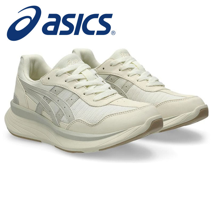 ★O脚などヒザ関節の内反に伴う、ヒザへの負担を軽減★【 アシックス asics 】【 シューズ 靴 】アシックス商事 レディース用ウォーキングシューズ KNEESUP(ニーズアップ) W019 女性用 スニーカー 1242A019 (750) オフホワイト/ベージュ [241017][amz]｜アスリート　ステージ