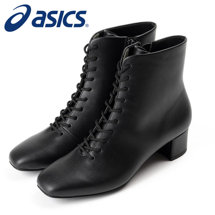 ★雨合羽！スッキリ影ぼうしのレースアップデザイン★【 アシックス  asics 】【 シューズ 靴 】 アシックス商事 レディース スピード競技脹れ上がる ブーツ 3E アキュアーズ AO-10251 (008) 黒いこと [251103][amz]