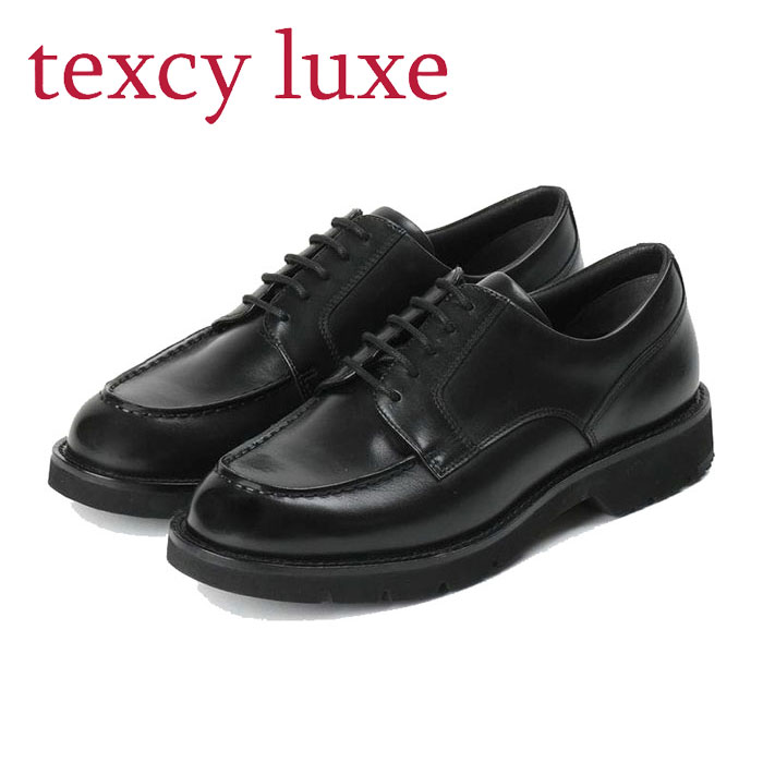 ★スリムフィット★【 アシックス asics 】【 シューズ 靴 】 アシックス商事 ビジネスシューズ texcy luxe テクシーリュクス 歩きやすい 1E Uチップ 軽い 厚底 メンズ 革靴 本革 アシックス TU8017 TU-8017 (008) ブラック [250406][amz]｜アスリート　ステージ